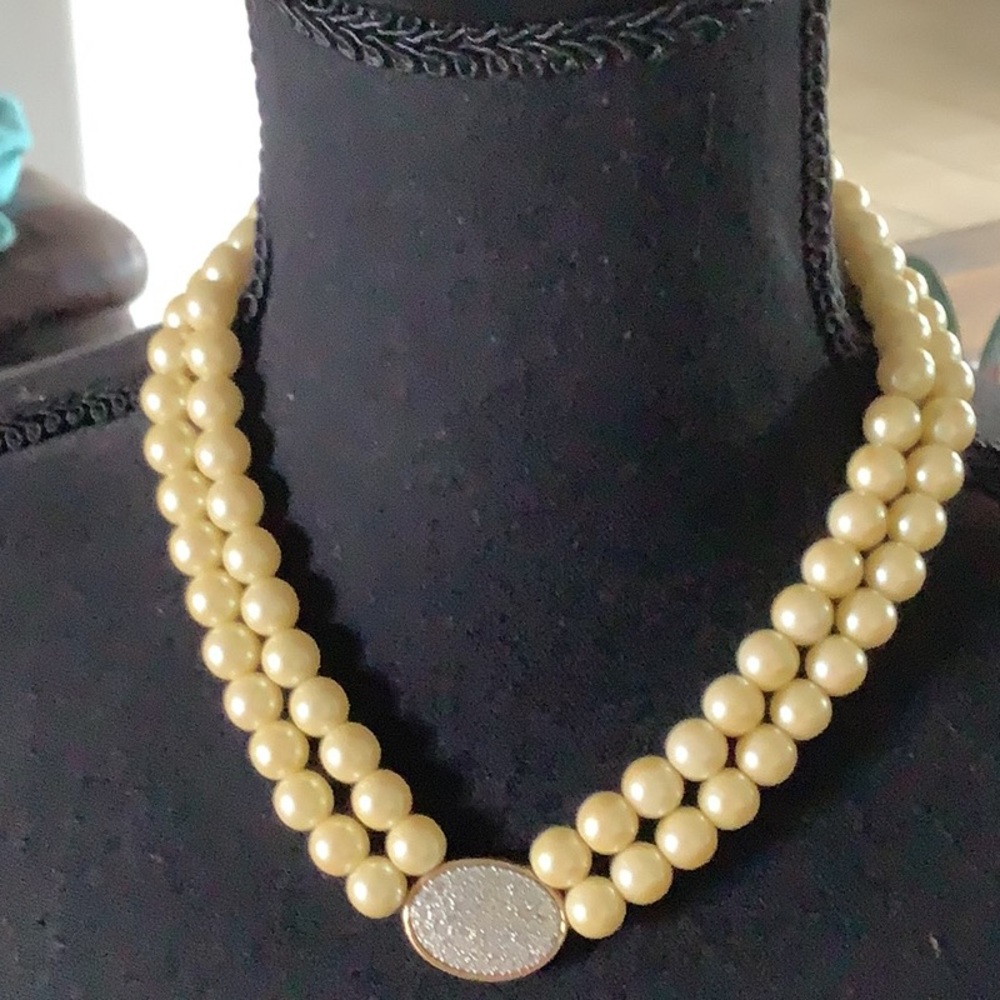HS Pearl and Crystal choker  20 inches